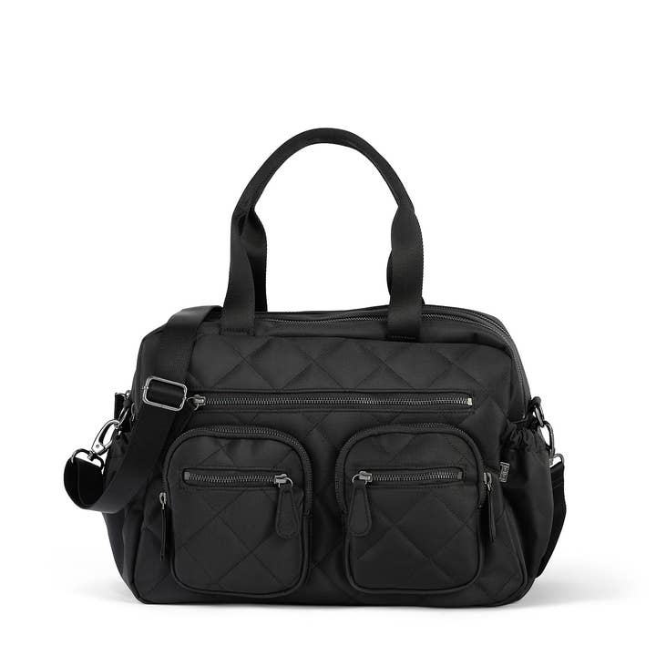 OiOi - Wholesale Diaper Bag - Baby - Carry All Nappy Bag - Black Diamond Quilt