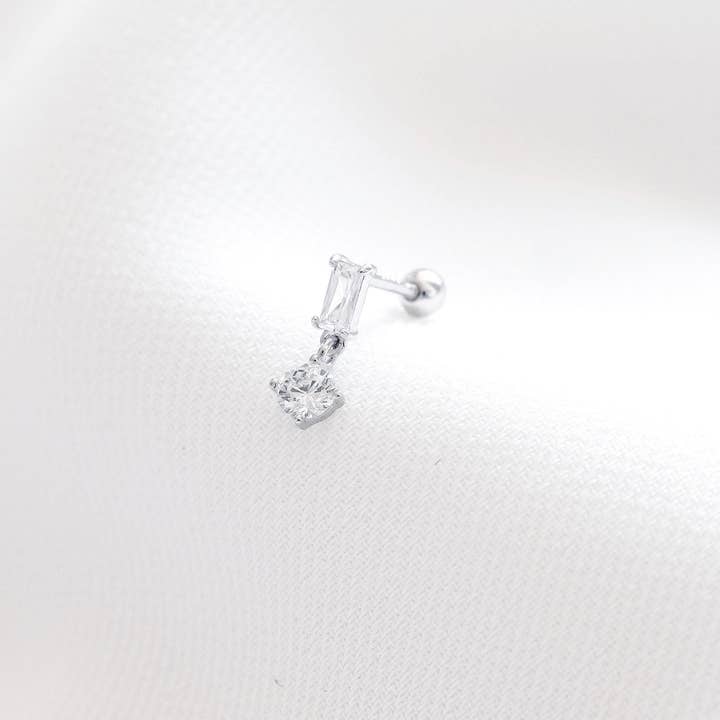 Zilveren 925 oorbel hanger met zirkonia's voor wholesale door Victoire Collection