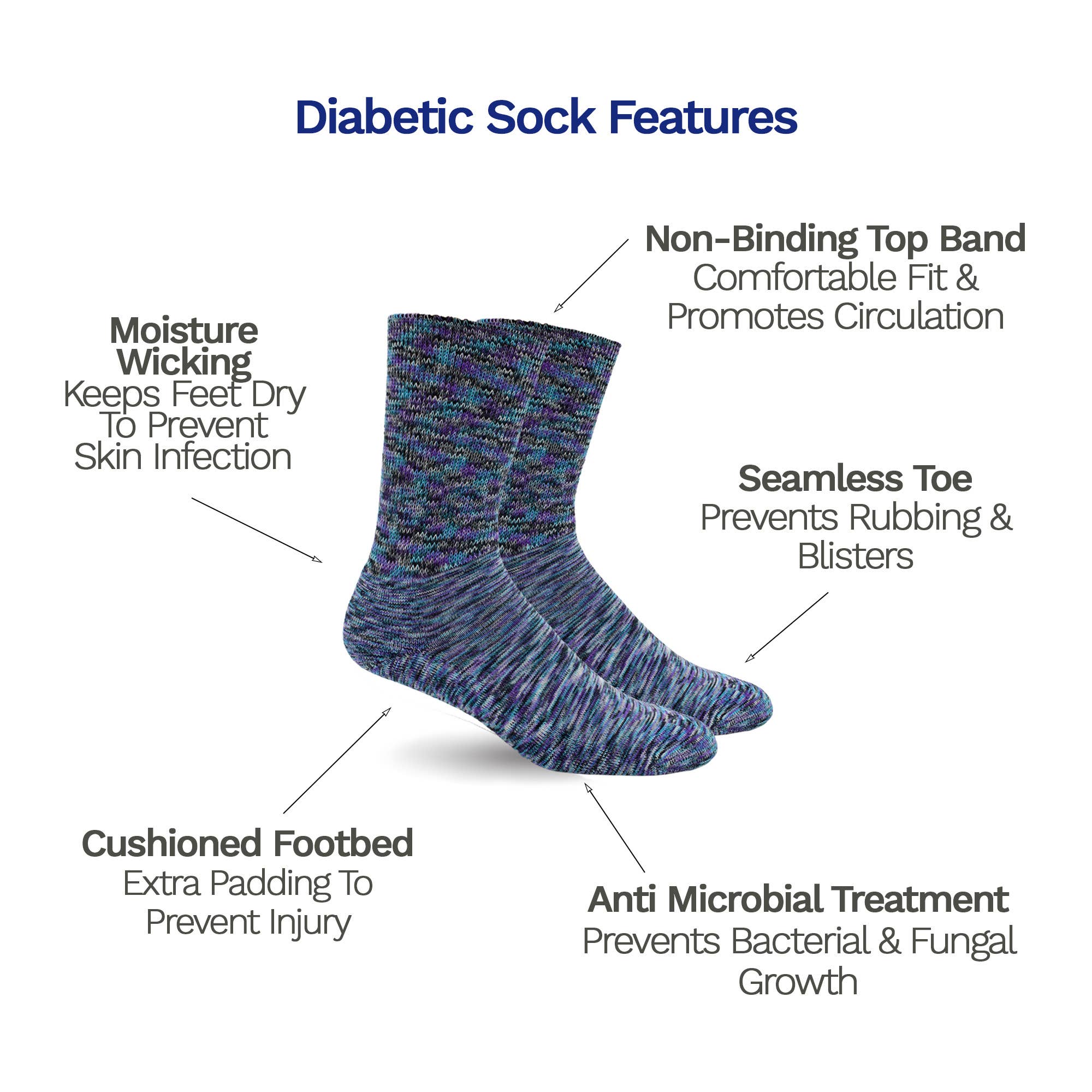 Dr. Segal's - Wholesale Socks - Unisex - DIABETIC SOCKS - COSMIC PURPLE3
