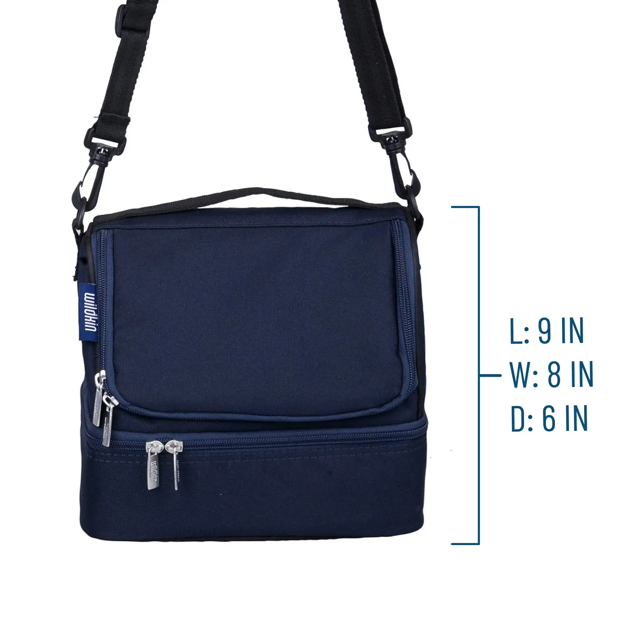 Wildkin - Vente Sac/boîte repas – enfant - Sac à lunch à deux compartiments Bleu Baleine4