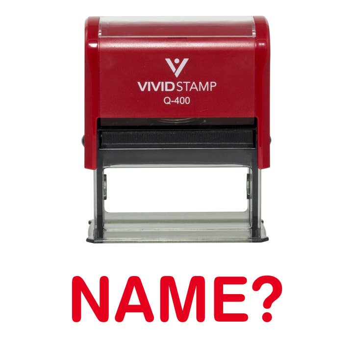 Un nom ? Tampon en caoutchouc auto-encreur pour la vente par All Quality
