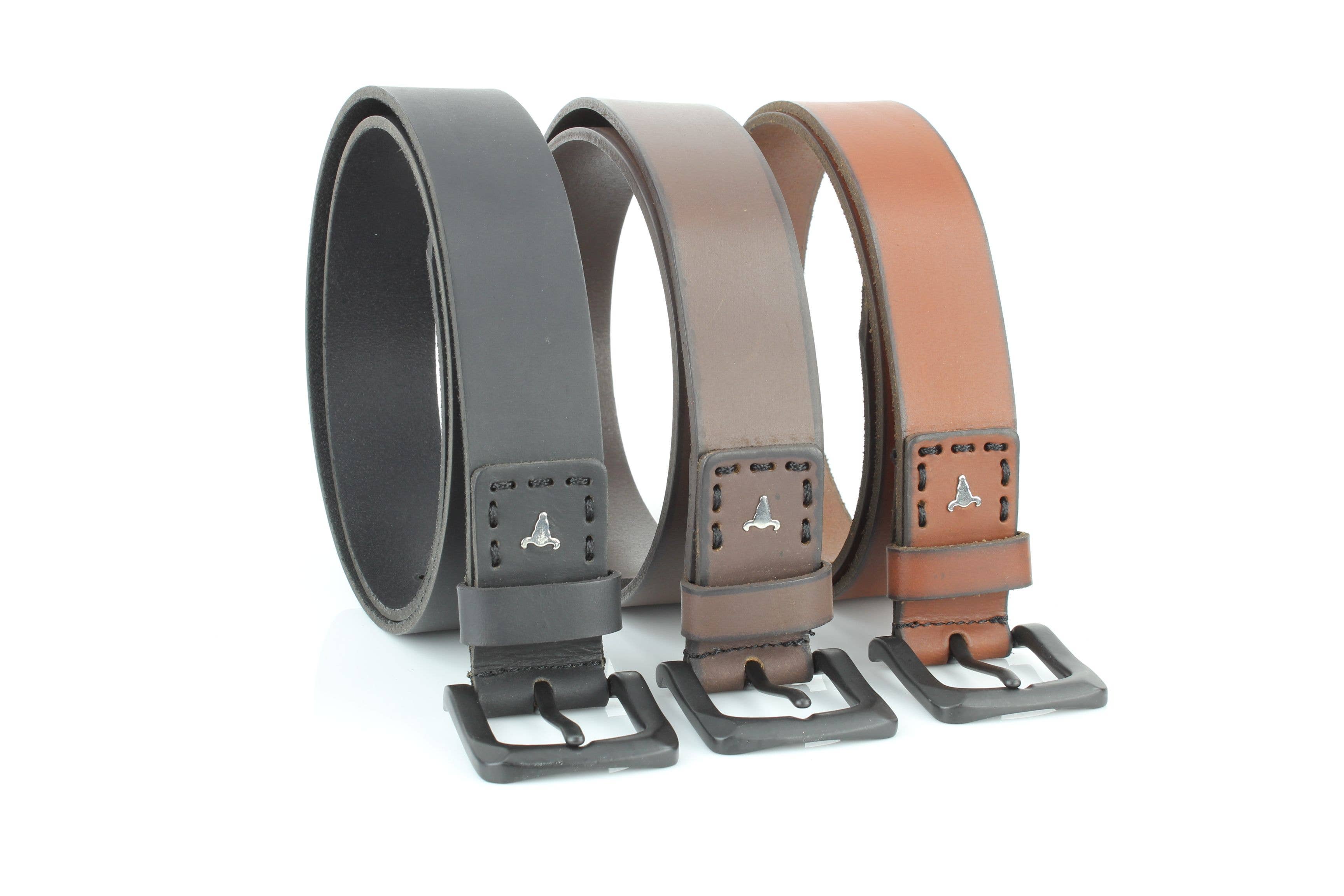 Leather Impressions Inc - Vente Ceinture – unisexe - Ceinture en cuir classique avec coutures fines et logo - ABB 01028