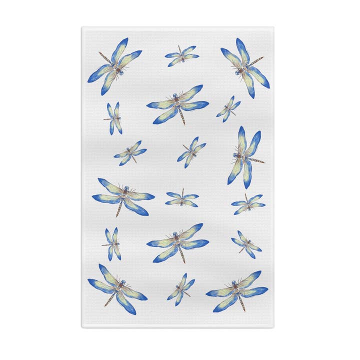 Dragonflies Microfiber Waffle Towel for wholesale by Blue Cava
