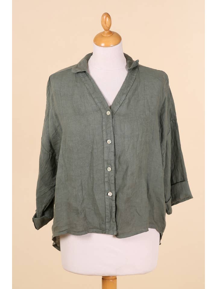 la maison des fibres naturelles - Wholesale Buttoned-down shirt β Women's - linen shirt 62098422