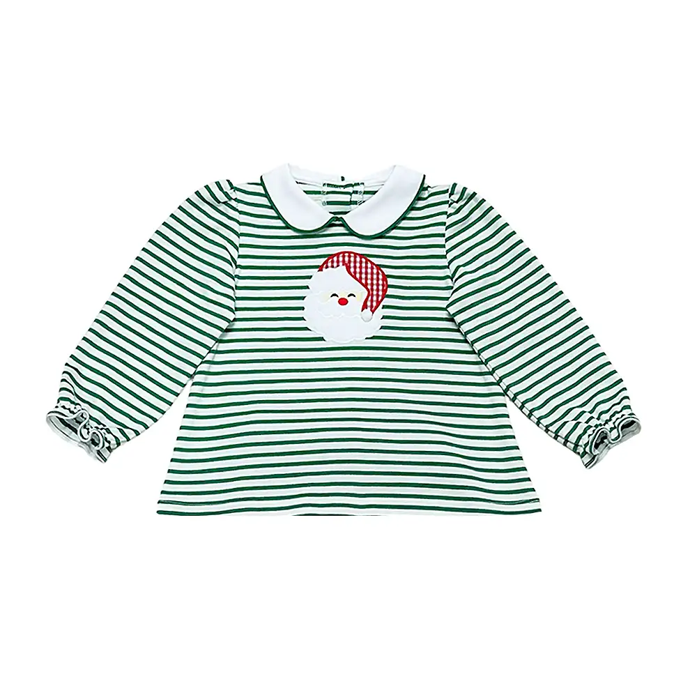 Christmas Green TS Knit Santa Louisa Blouse for wholesale on Faire0