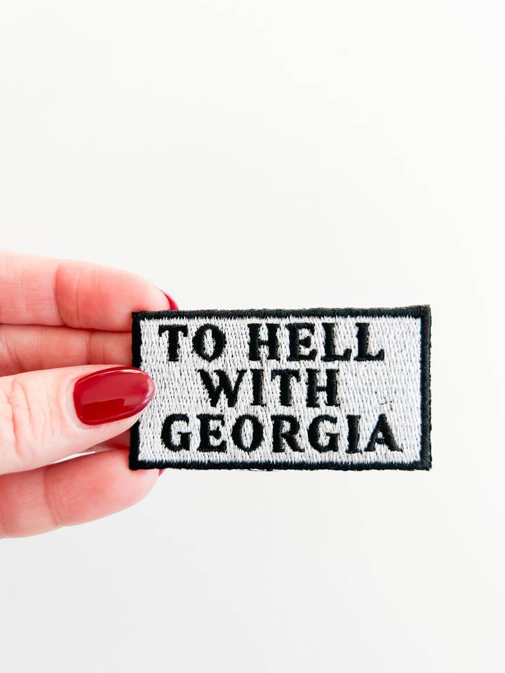 To Hell With Georgia Iron On Patch Football Tailgate Trucker for wholesale by Field Trip Threads