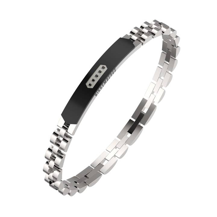 RECB01WB- 316l armband van staal en diamant voor wholesale door BIKKEMBERGS