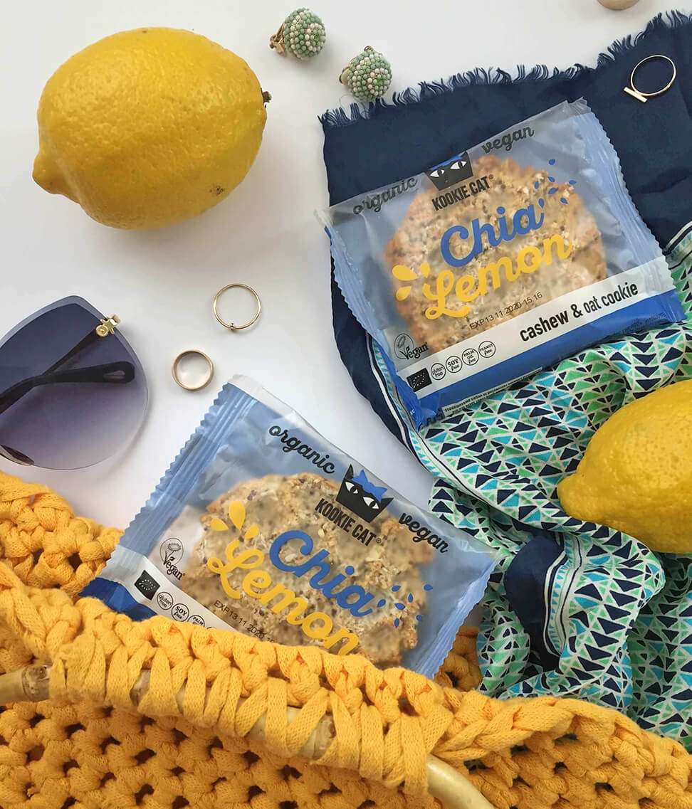 Smart Organic - Wholesale Cookie - Chia and Lemon Cookie, Bio, Kookie Cat, 50g8