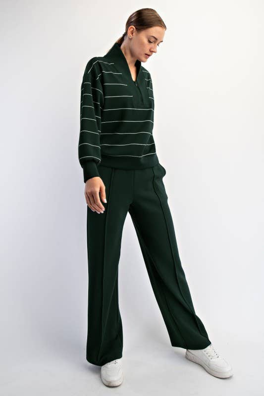 Sunday Morning - Wholesale Jacket - Women's - J0332PL37 PLUS STRIPE V-NECK MODAL POLY SPAN SCUBA JACKET 11