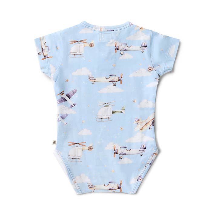 Snuggle Hunny - Wholesale Bodysuit (Non-Footed) - Baby - Taking Flight Short Sleeve Organic Bodysuit5