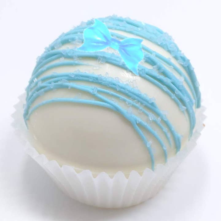 Wild Angel Treats, LLC - Venta al por mayor Preparado de chocolate caliente - Bombas de chocolate caliente artesanales grandes para baby shower, color azul