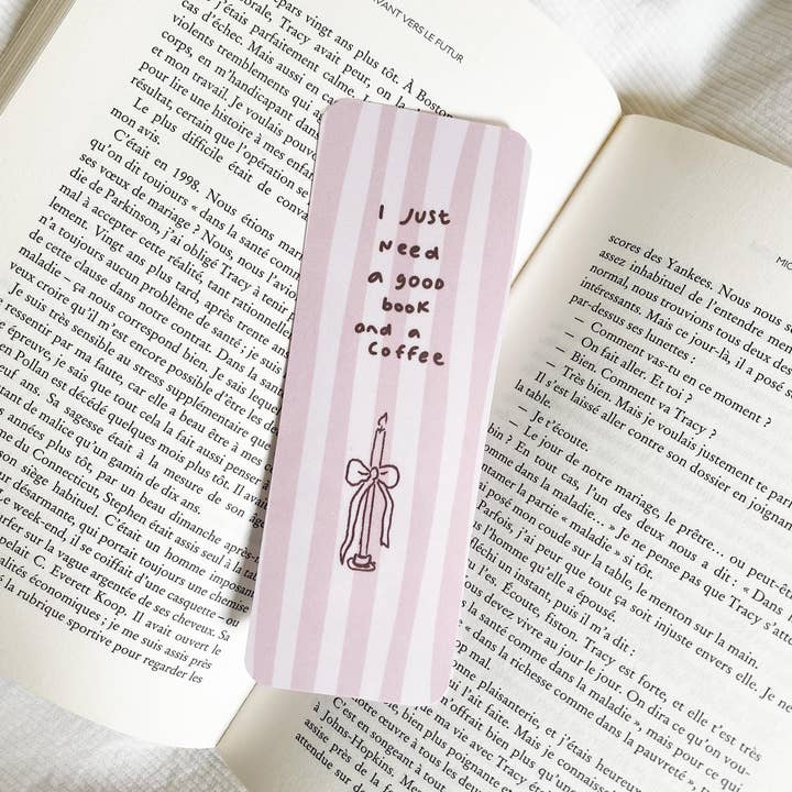 Marque page - a good book and a coffee pour la vente par Studioloujashop