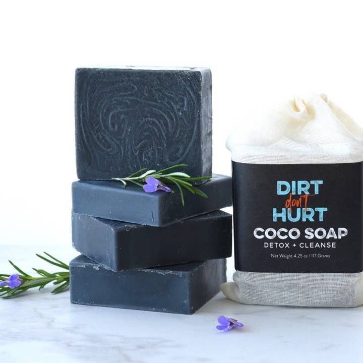 Charcoal Soap for wholesale by Dirt Don't Hurt
