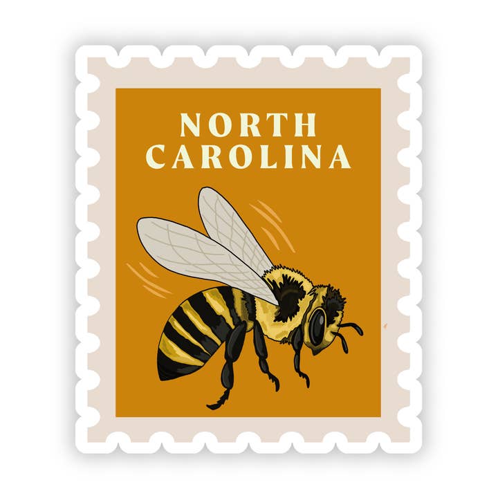 North Carolina State Insekten-Stempel-Stil Aufkleber, 2,5 Zoll für den Großhandel von Jessica Holly Creative