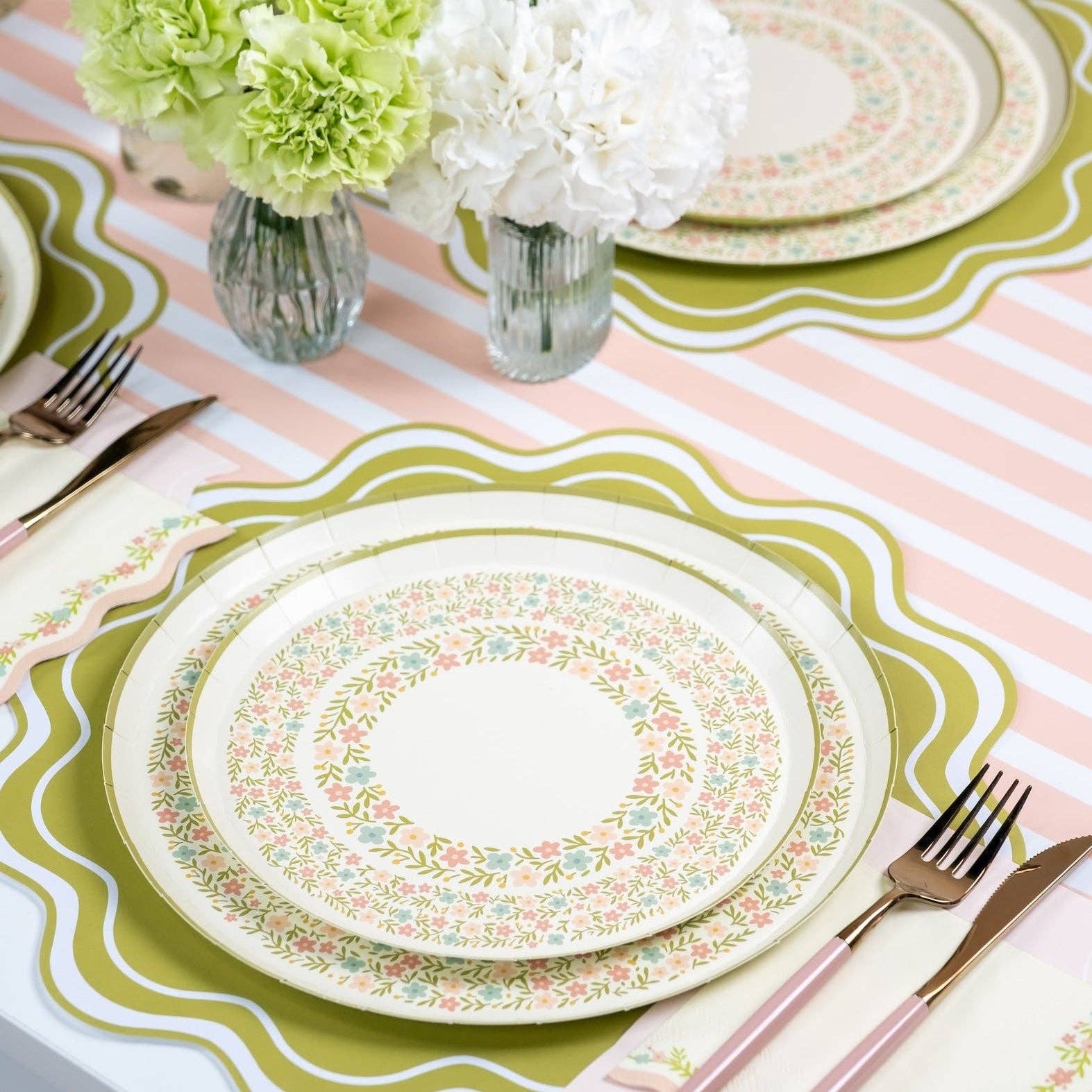 Gatherings by Curated Paperie - Wholesale Disposable Table Cover/Runner - Baby Pink Striped Table Runners9