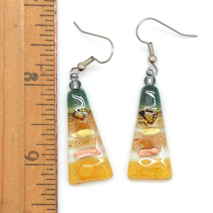 Dunitz & Company - Wholesale Dangle Earrings - Long Triangle Glass Dangle Handmade Earrings4