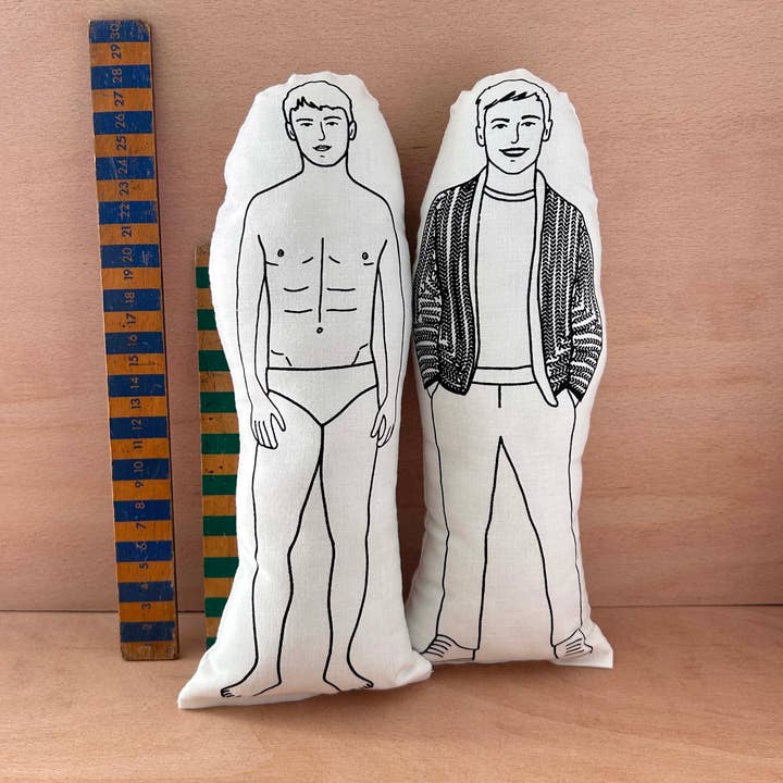 Tom Daley - Double Sided Pillow Doll for wholesale by Fat Hen And Flo