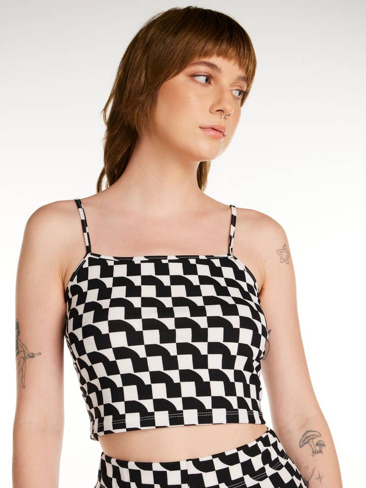 Geo Cropped Cami for wholesale by Pretty Damage