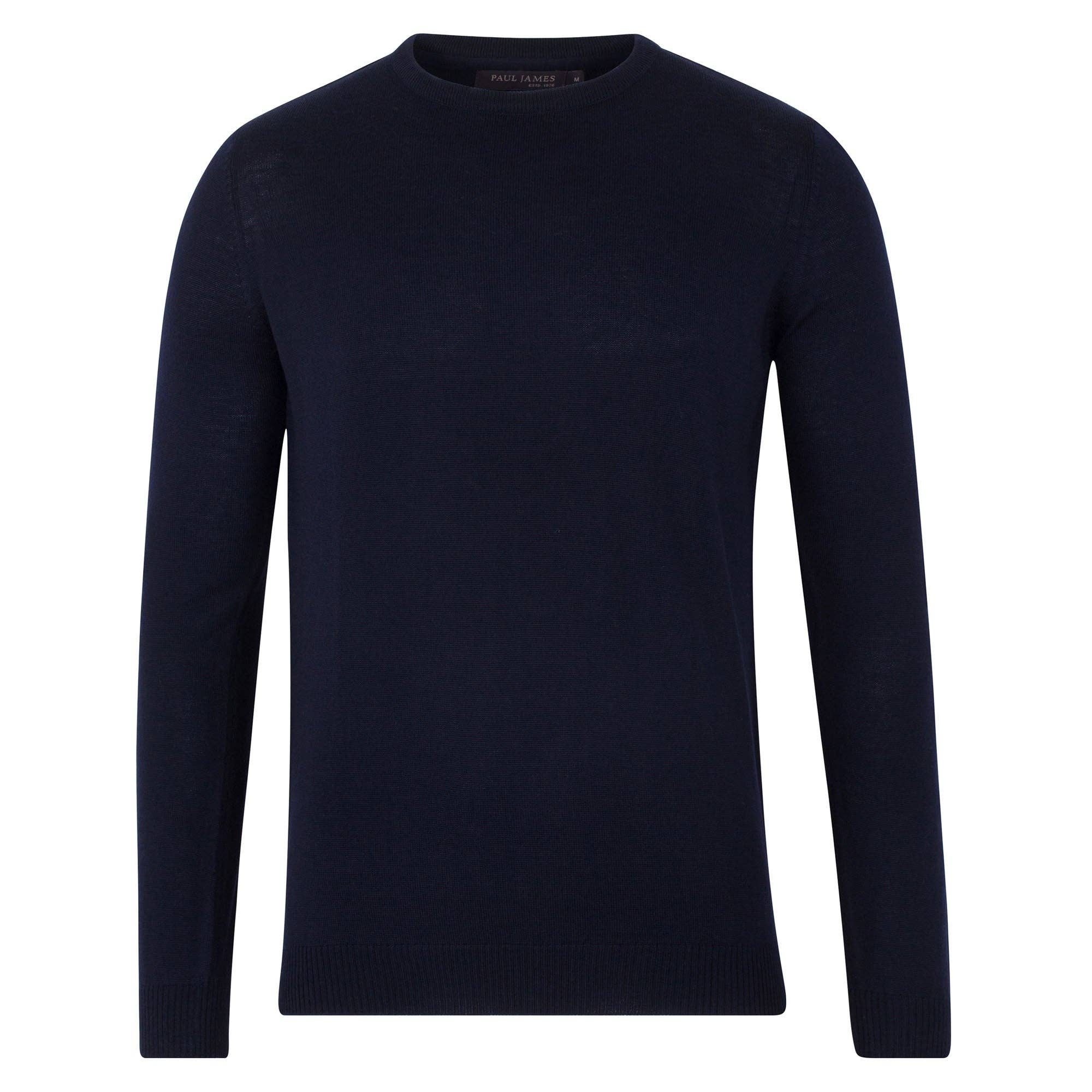 Paul James Knitwear – wholesale Knitted jumper – Men′s – Mens Extra Fine Merino Wool Crew Neck Jumper40