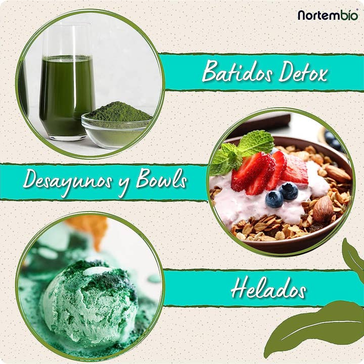 NORTEM BIO TECHNOLOGY GROUP - Venta al por mayor Proteínas y superalimentos en polvo - Chlorella Ecológica En Polvo 400 G. Máxima Pureza. 100%