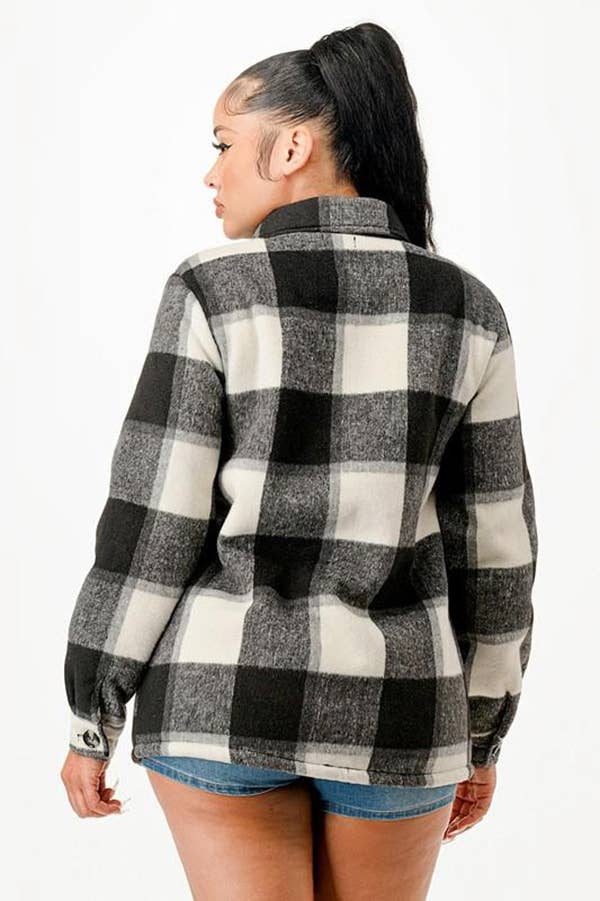 Color 5 – wholesale Skjortjacka/jackett – Dam – Flanellskjorta med rutmönster och foder av päls, med fickor.17