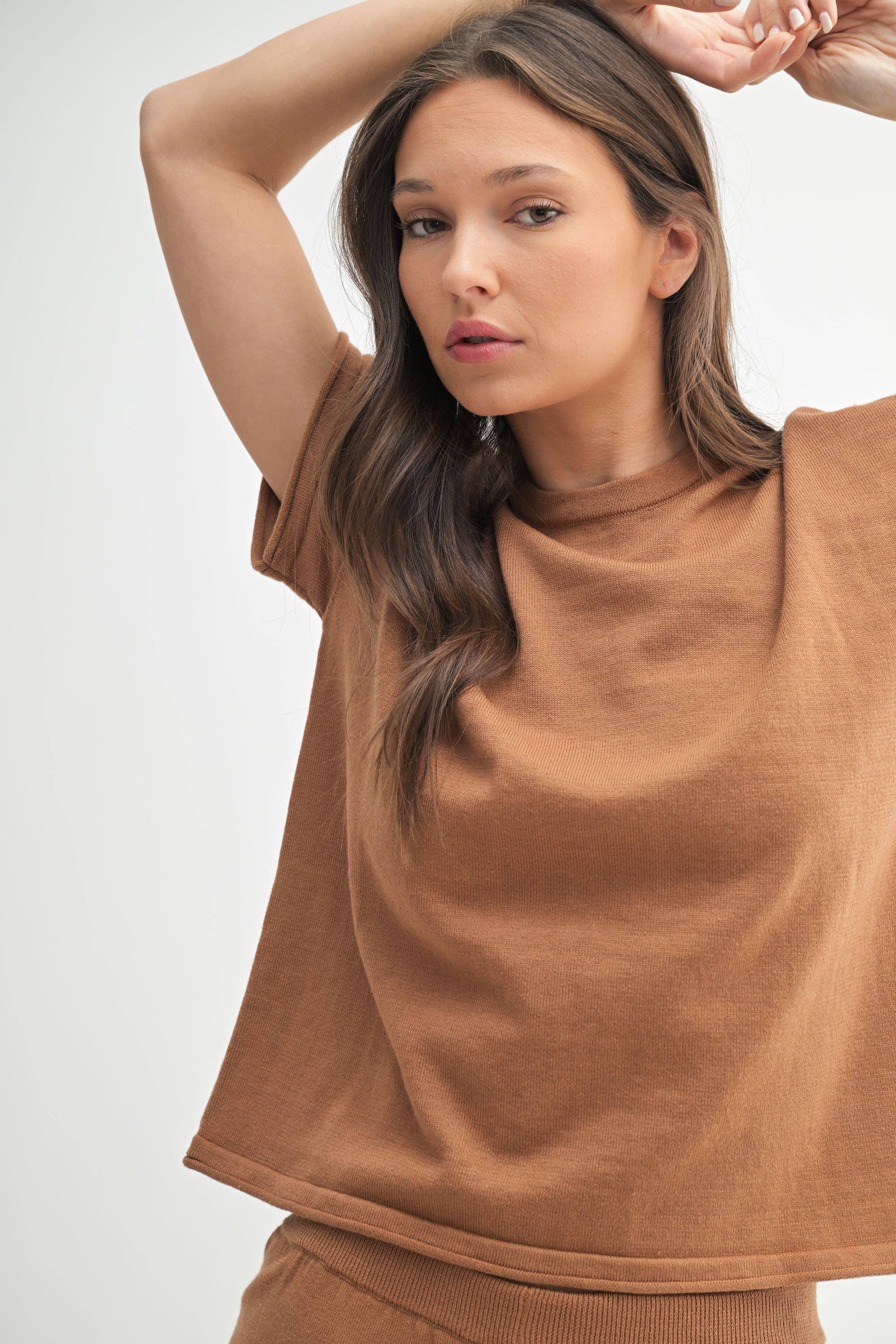 Mono B - Wholesale Lounge Set - Women's - Easy Breezy Sweater Shorts Set1