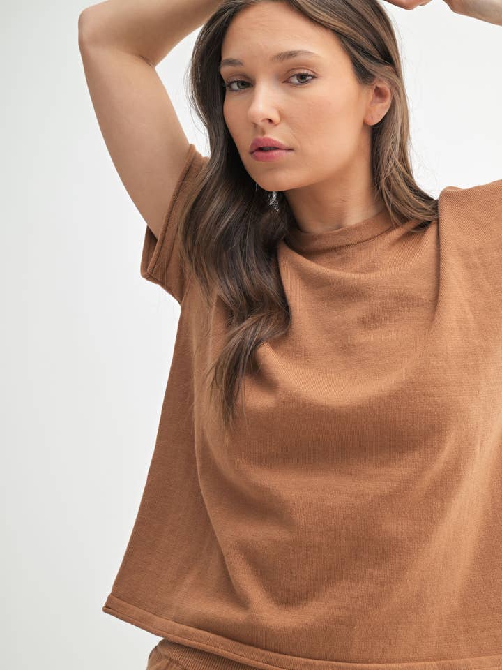 Mono B - Wholesale Lounge Set - Women's - Easy Breezy Sweater Shorts Set1