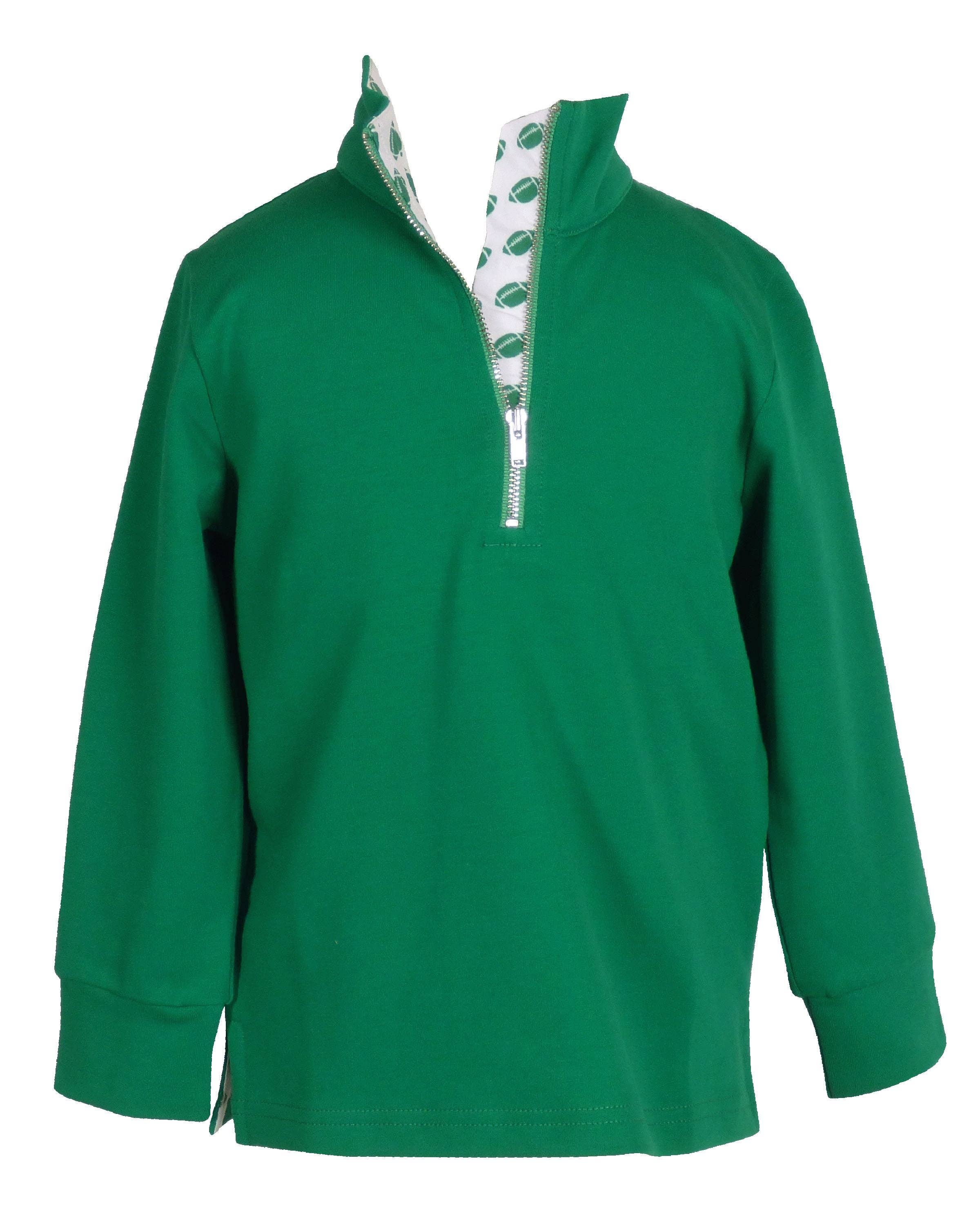 The Yellow Lamb - Wholesale Sweatshirt - Kids - Game Day Quarter Zip - Green