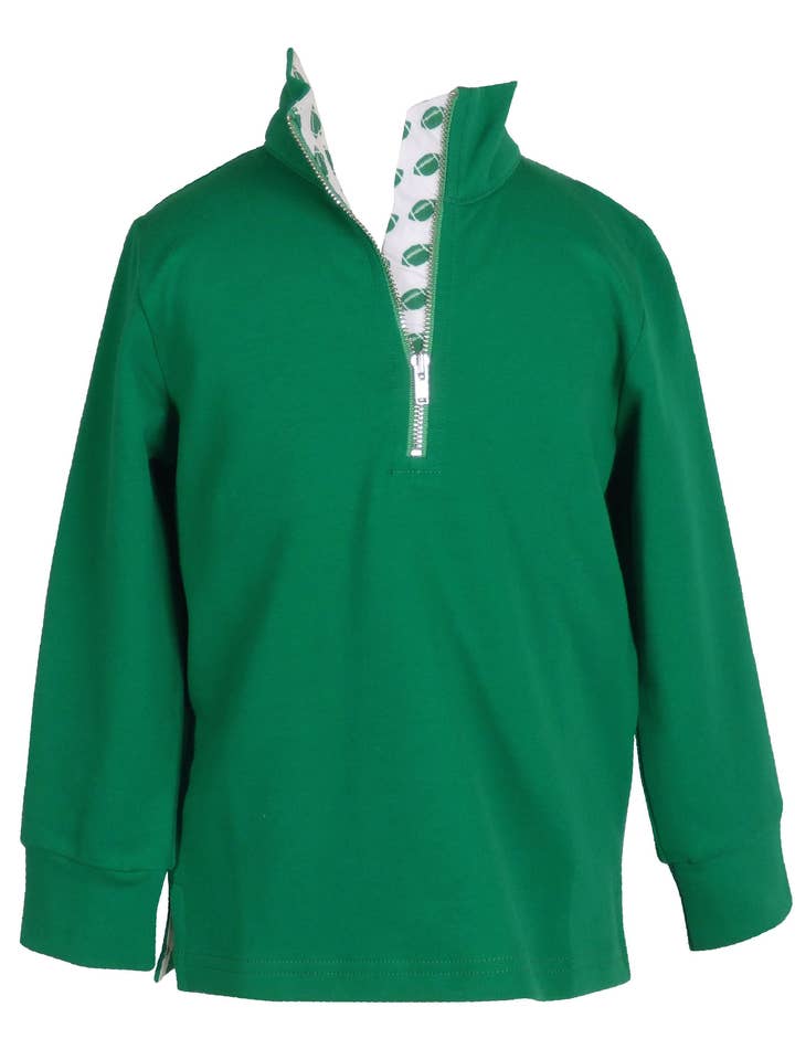 The Yellow Lamb - Wholesale Sweatshirt - Kids - Game Day Quarter Zip - Green0