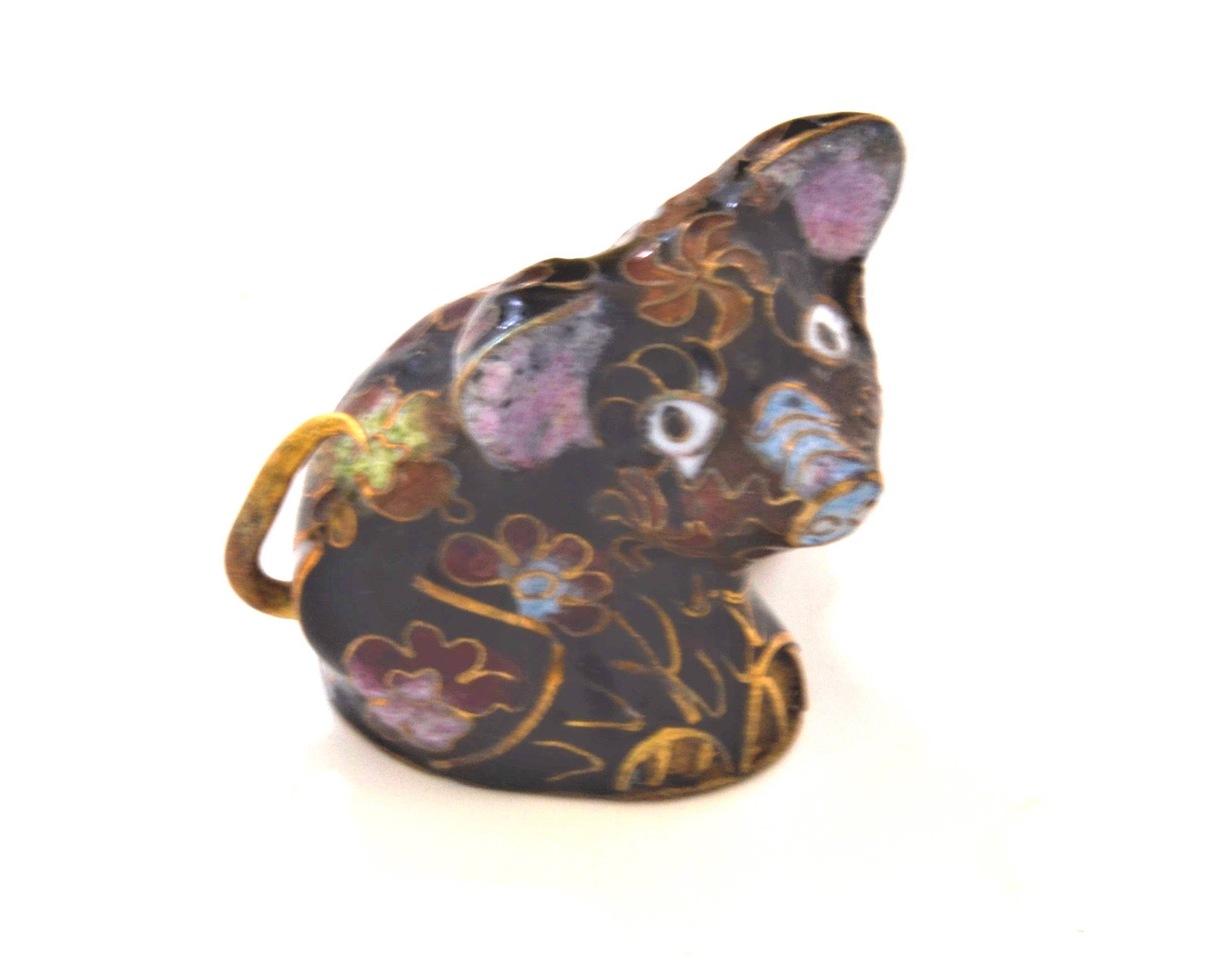 Ciel Collectables - Wholesale Decorative Figurine - Vintage Cloisonne Pig Figurine. Handmade with Floral Design9