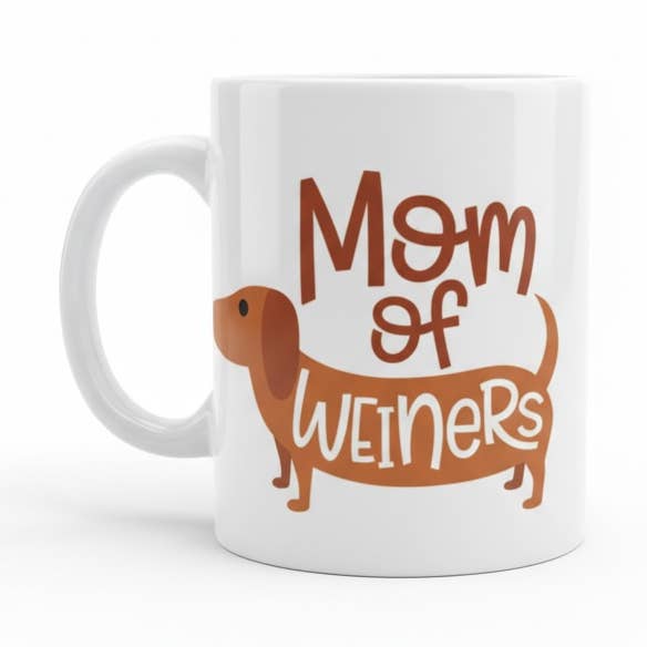 Mom of Weiners Mok 11oz voor wholesale door Teckels Tales Travels