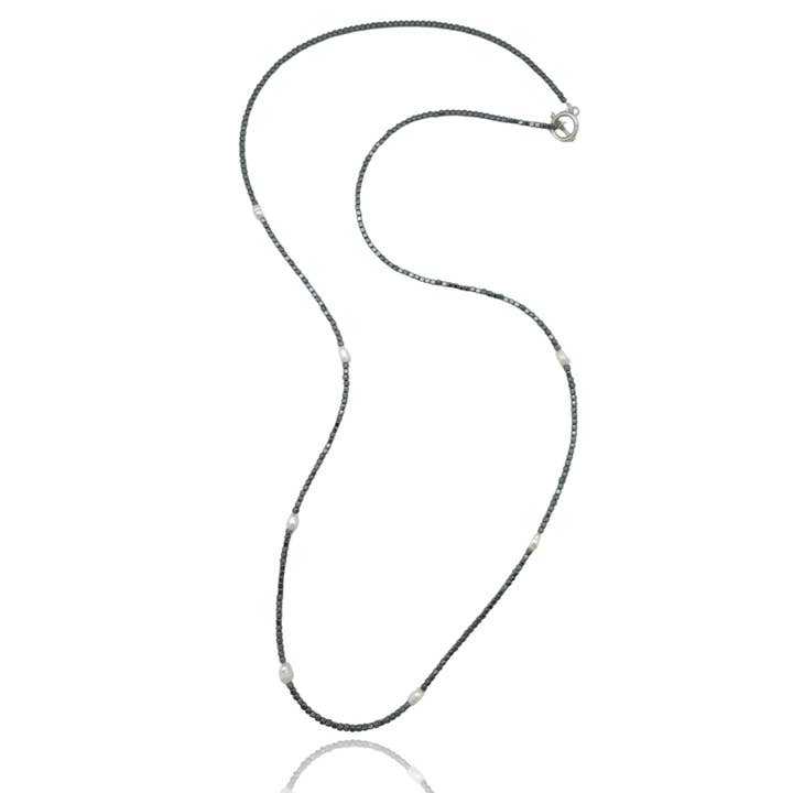 N1998- Lange kralenketting met zoetwaterparels voor wholesale door Niv Jewelry