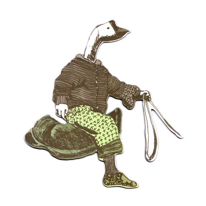 Goose Rider Magnet - Groen voor wholesale door Sian Zeng