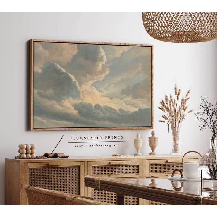 Cloud Landscape Vintage Oil Painting Framed Canvas Art 2 for wholesale by Plumnearly Prints