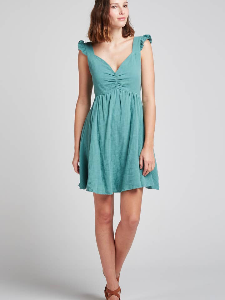 Andy & Lucy - Wholesale Dress - Women's - LILYAN - Ruffled cotton gauze dress16