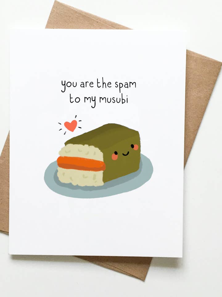 Spam Musubi Card for wholesale by Le Trango Studios