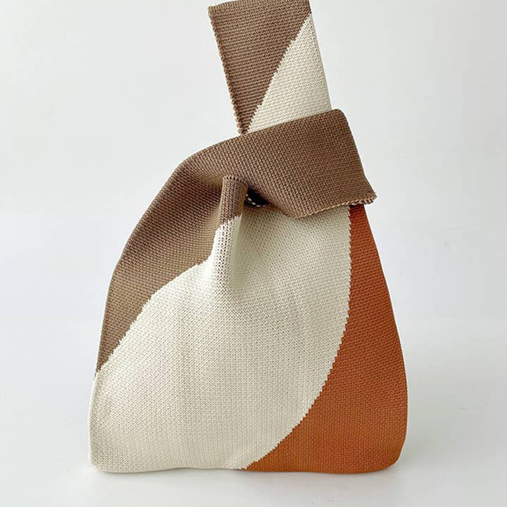 ACCITY - Wholesale Tote Bag - Women's - SIMPLE COLOR BLOCK KNITTED SHOULDER HANDBAG_CWAB1497