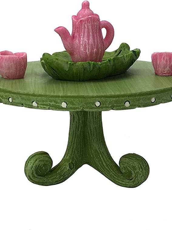 GlitZGlam Miniature Fairy Garden Leaf Bistro Tea Set for wholesale by GlitZGlam