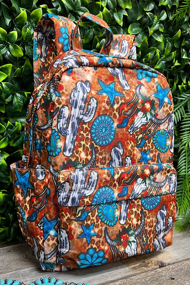 Kids Charm Online - Vente Sac à dos – enfant - SAC À DOS DE PETITE TAILLE IMPRIMÉ CONCHO, ÉTOILE ET CACTUS DE VACHE.1