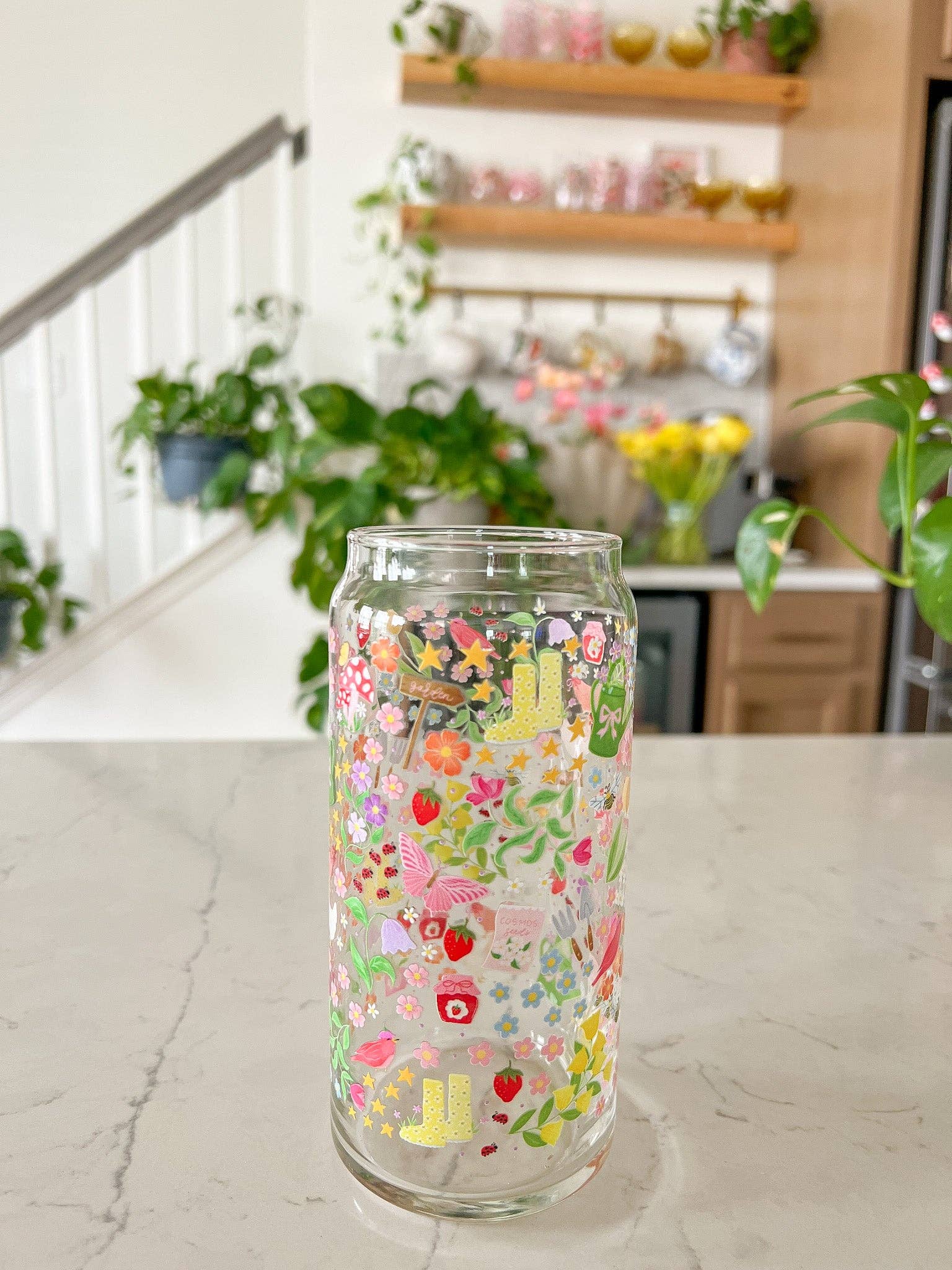 Hart and Flora Shop – wholesale Drinking glass/cup – 20oz In The Garden Glass6