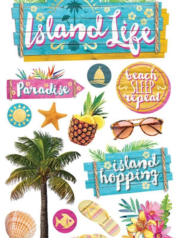Adesivo Dimensional Island Life por atacado de Paper House Productions