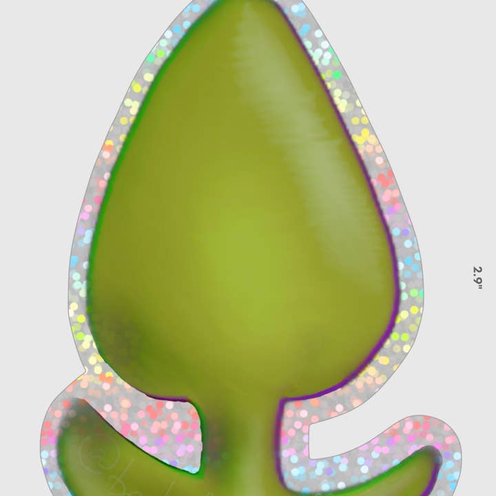 Reba Jam Art Shop – Großhandel Aufkleber – Buttplug mit Glitzer-Aufkleber, mehrere Farboptionen 2