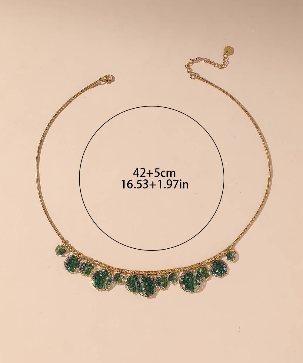 Blossom bijoux - Vente Collier ras-de-cou - Collier acier inoxydable perles cristal 25CA0123