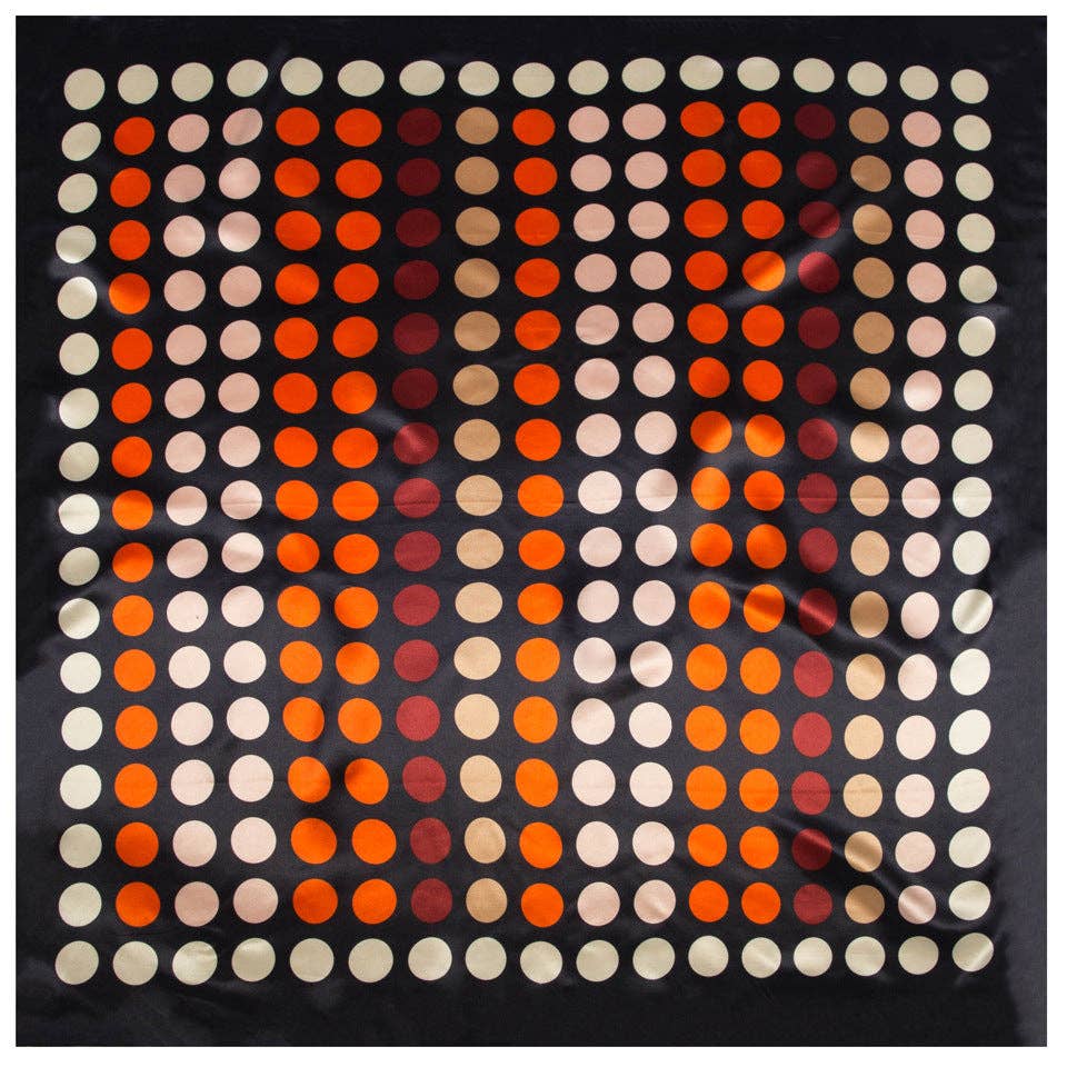 Dipped Shop – wholesale Halsduk - Dam – Leopard Vintage Färgblock Fyrkantig Satinscarf DP25E6036