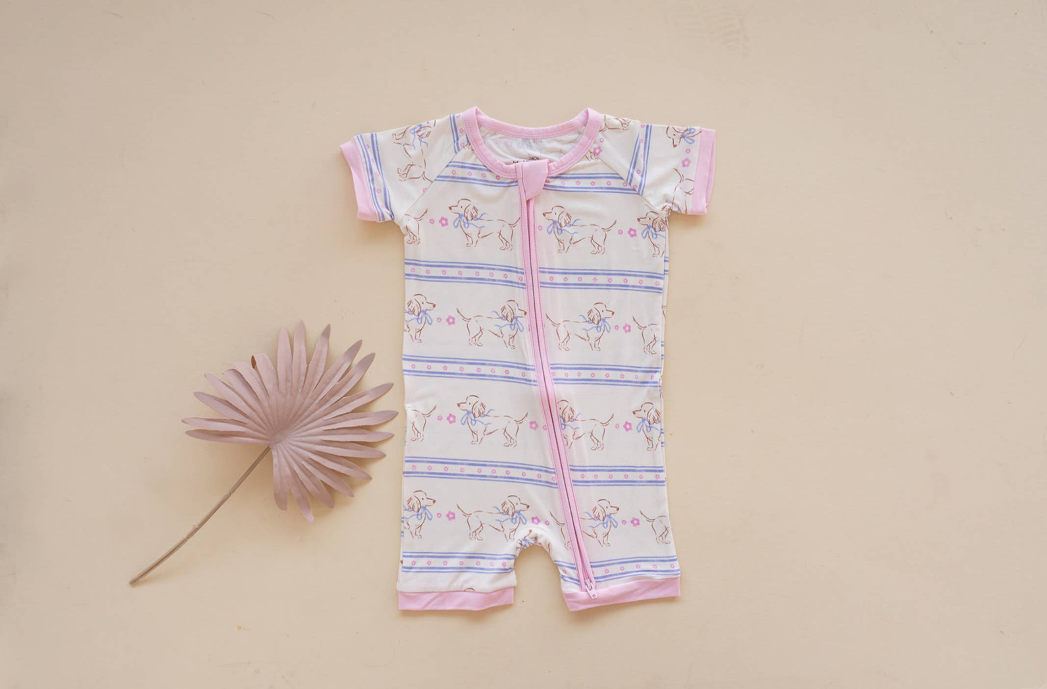 SOL Baby Clothing & Accessories - Wholesale Jumpsuit - Baby - Darling Dachshund Bamboo Shortie0