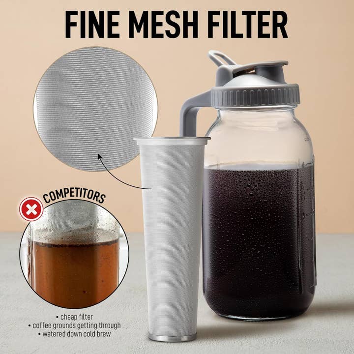 Zulay Kitchen – wholesale Coffee machine – Premium Cold Brew Coffee Maker - 64oz Mason Jar Pitcher