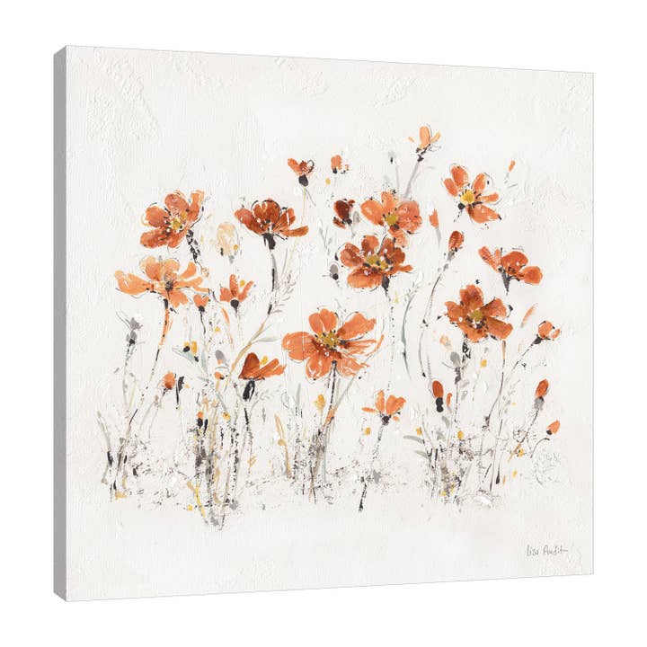 Wildflowers III Orange Galerie Toile Enveloppée pour la vente par Jaxson Rea