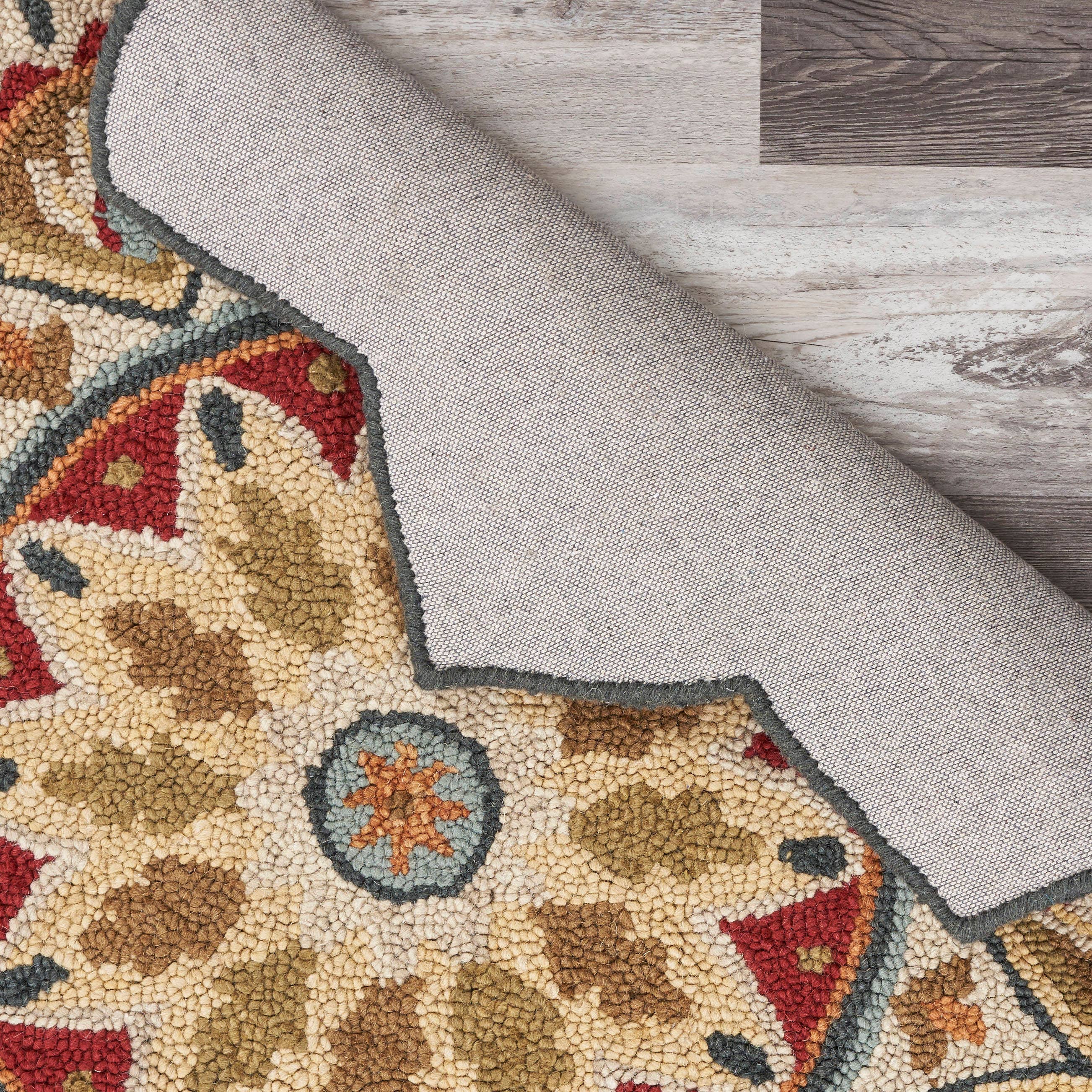 LR Home - Wholesale Area Rug - Raelyn Vintage Floral Hand-Tufted Wool Round Indoor Area Rug23