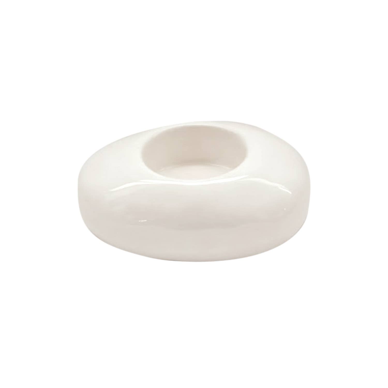 Opjet Paris - Wholesale Candle Holder - White pebble candle holder L10 W6 H4.5cm