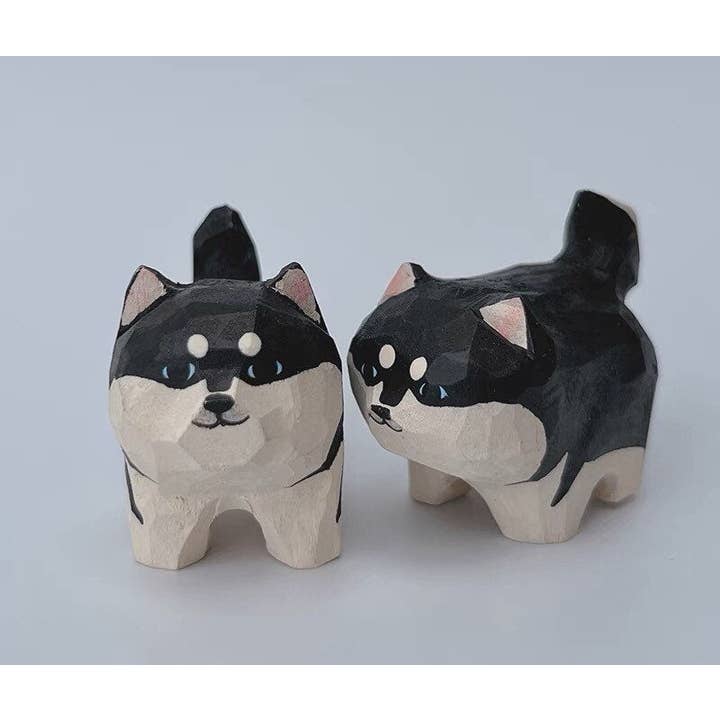 Ornamento de Cão Husky em Madeira Feito à Mão Gohobi por atacado de Gohobi (We cover U.S. import duties)
